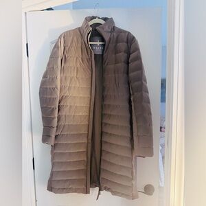 Rains Women's Beige Metallic Puffer Jacket